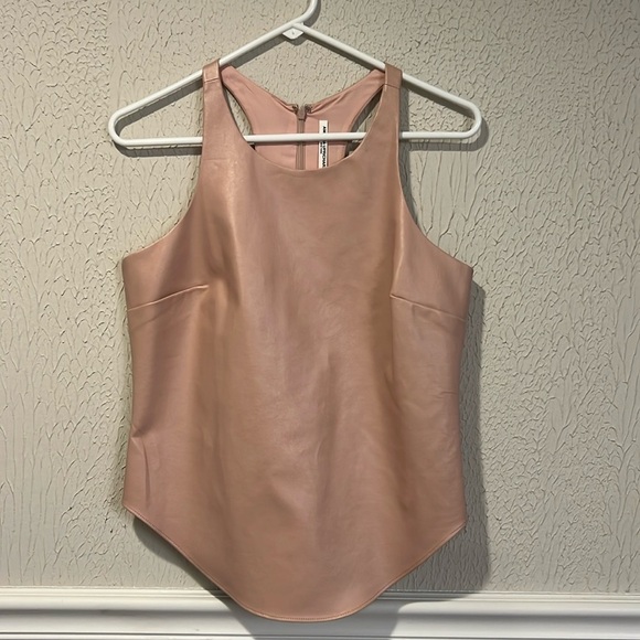Amanda Uprichard Dusty Rose Pasadena Faux Leather tank top size medium - Picture 1 of 9